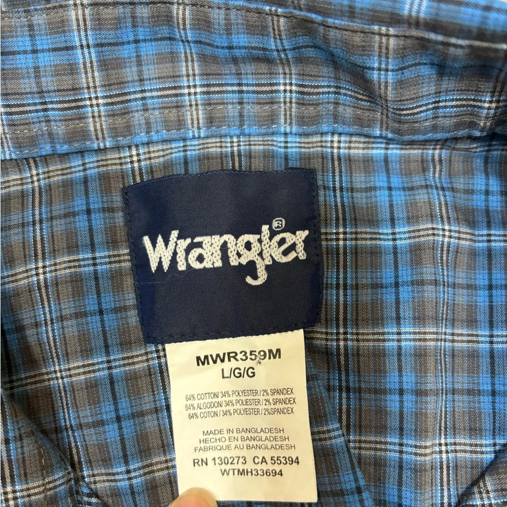 Men’s Wrangler Size Large Long Sleeve Pearl Button Down Shirt - Picture 4 of 8